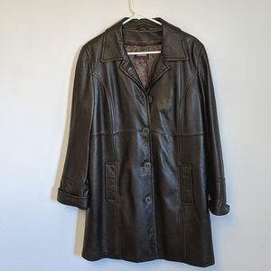 Danier vintage women's leather coat brown